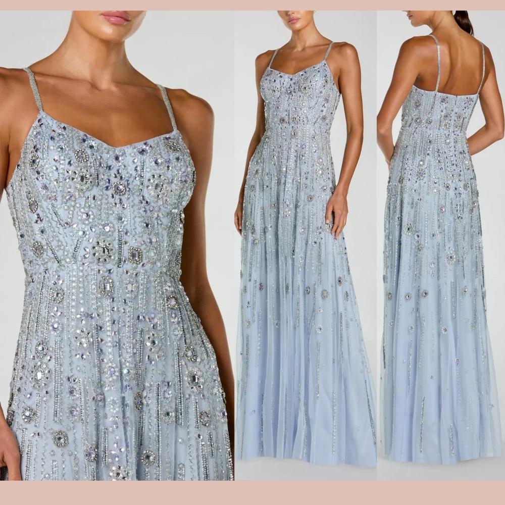 NWT Mac Duggal [ 8 ] 10157 Rhinestone Embellished Sweetheart A-Line‎ Gown J2431